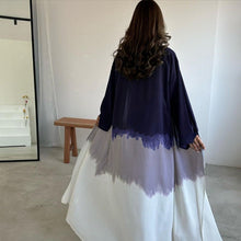 Load image into Gallery viewer, Tie-Dye Cape Cardigan Dress Abaya | Gradient Open Front Kimono Cover(MOA221)