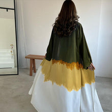 Load image into Gallery viewer, Tie-Dye Cape Cardigan Dress Abaya | Gradient Open Front Kimono Cover(MOA221)