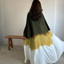 Load image into Gallery viewer, Tie-Dye Cape Cardigan Dress Abaya | Gradient Open Front Kimono Cover(MOA221)