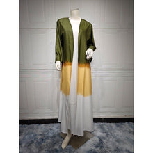 Load image into Gallery viewer, Tie-Dye Cape Cardigan Dress Abaya | Gradient Open Front Kimono Cover(MOA221)
