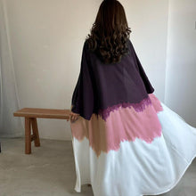 Load image into Gallery viewer, Tie-Dye Cape Cardigan Dress Abaya | Gradient Open Front Kimono Cover(MOA221)