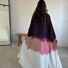 Load image into Gallery viewer, Tie-Dye Cape Cardigan Dress Abaya | Gradient Open Front Kimono Cover(MOA221)