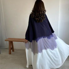 Load image into Gallery viewer, Tie-Dye Cape Cardigan Dress Abaya | Gradient Open Front Kimono Cover(MOA221)