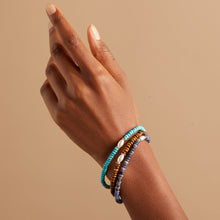 Load image into Gallery viewer, Tiger's Eye and Pearl Stretch Bracelet