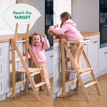 Load image into Gallery viewer, Toddler Tower: Foldable Step Stool for Toddlers - Beige