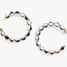Load image into Gallery viewer, Toile Beaded Hoop Earrings