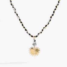 Load image into Gallery viewer, Toile Beaded Palm Pendant Necklace