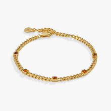 Load image into Gallery viewer, November Birthstone Topaz Curb Chain Bracelet
