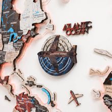 Load image into Gallery viewer, Travel Tracker 3D Colored Wooden World Map - Dune