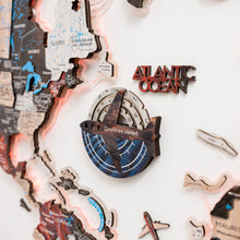 Load image into Gallery viewer, Travel Tracker 3D Colored Wooden World Map - Dune