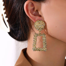 Load image into Gallery viewer, Trapezoid Dangle Earrings with Carved Texture (MAC322)