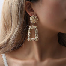 Load image into Gallery viewer, Trapezoid Dangle Earrings with Carved Texture (MAC322)