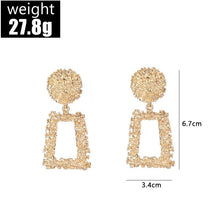 Load image into Gallery viewer, Trapezoid Dangle Earrings with Carved Texture (MAC322)
