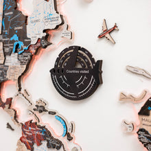 Load image into Gallery viewer, Travel Tracker 3D Colored Wooden World Map – Midnight