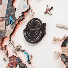 Load image into Gallery viewer, Travel Tracker 3D Colored Wooden World Map – Midnight