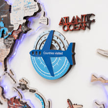 Load image into Gallery viewer, Travel Tracker 3D Colored Wooden World Map - Azure