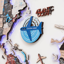 Load image into Gallery viewer, Travel Tracker 3D Colored Wooden World Map - Azure