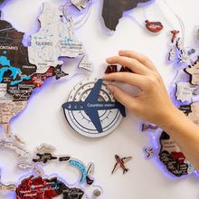 Load image into Gallery viewer, Travel Tracker 3D Colored Wooden World Map – Cruise