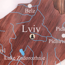 Load image into Gallery viewer, Wooden Map of Ukraine Cappuccino