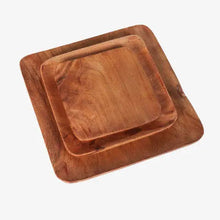 Load image into Gallery viewer, Tressa Acacia Wood Square Plates (Set of 3)