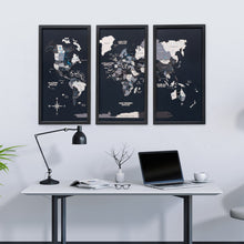 Load image into Gallery viewer, Triptych Wall Art - Wooden World Map (Nordik)