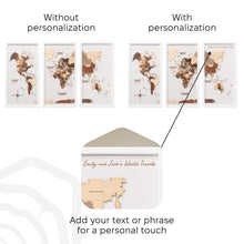 Load image into Gallery viewer, 3D Wooden Triptych World Map Multicolor