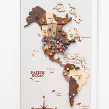 Load image into Gallery viewer, 3D Wooden Triptych World Map Multicolor