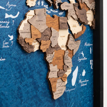 Load image into Gallery viewer, 3D Wooden Triptych World Map Multicolor