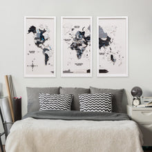 Load image into Gallery viewer, Triptych Wall Art - Wooden World Map (Nordik)