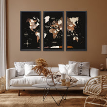 Load image into Gallery viewer, 3D Wooden Triptych World Map Multicolor