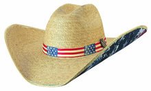 Load image into Gallery viewer, Bullhide Truly American - Mexican Palm Straw Cowboy Hat
