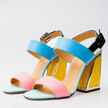 Load image into Gallery viewer, The Niger Multicolor Block Heel Leather Women Sandal