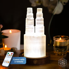 Load image into Gallery viewer, Two-Tower Selenite Lamp – Deep Energy Cleanse &amp; Reset