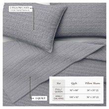 Load image into Gallery viewer, 100% Cotton Honeycomb Waffle Garment Washed Quilt Set - Genevieve Collection