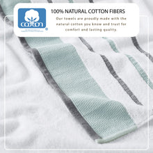 Load image into Gallery viewer, Decorative Cotton Stripe Bath Towel Set - Noelle Collection