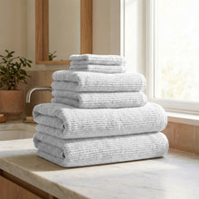 Load image into Gallery viewer, Turkish Cotton Ribbed 6-Piece Bath Towel Set - Georgiana Collection