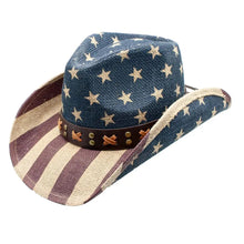 Load image into Gallery viewer, Peter Grimm Uncle Sam - Straw Cowboy Hat