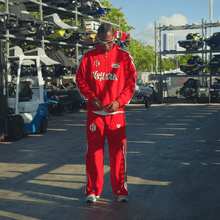 Load image into Gallery viewer, Red Letters x Cam Newton Rhinestone Hoodie - Red