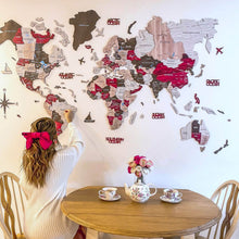 Load image into Gallery viewer, 3D Wooden World Map Urban