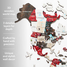 Load image into Gallery viewer, 3D Wooden World Map Urban