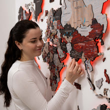 Load image into Gallery viewer, 3D LED / LUMINOUS Wooden World Map 3.0 Urban
