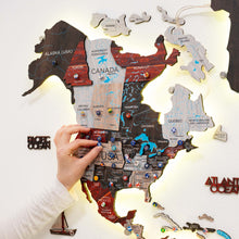 Load image into Gallery viewer, 3D LED / LUMINOUS Wooden World Map 3.0 Urban