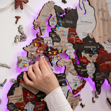Load image into Gallery viewer, 3D LED / LUMINOUS Wooden World Map 3.0 Urban