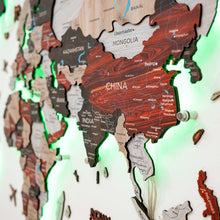 Load image into Gallery viewer, 3D LED / LUMINOUS Wooden World Map 3.0 Urban