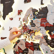 Load image into Gallery viewer, 3D LED / LUMINOUS Wooden World Map 3.0 Urban