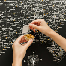 Load image into Gallery viewer, Wooden Canvas USA Map - Black