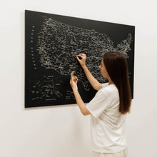 Load image into Gallery viewer, Wooden Canvas USA Map - Black