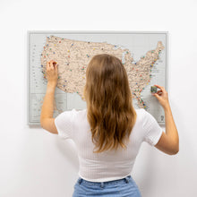 Load image into Gallery viewer, Wooden Canvas USA Map - Antique
