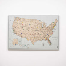 Load image into Gallery viewer, Wooden Canvas USA Map - Antique