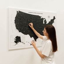 Load image into Gallery viewer, Wooden Canvas USA Map - Onyx